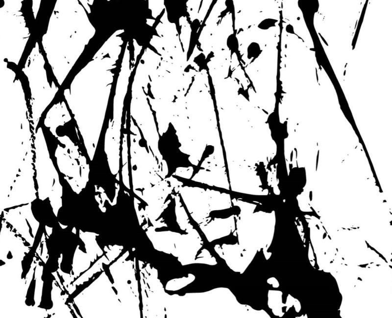Hand Painted Modern Canvas Art Painting,White and Black Canvas Painting
